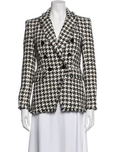 Pre-owned Veronica Beard Houndstooth Print Blazer In Black/metallic