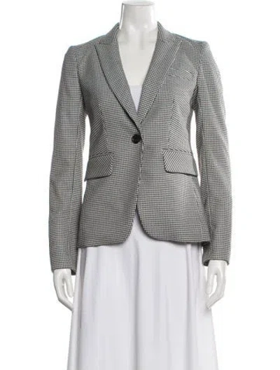Pre-owned Veronica Beard Houndstooth Print Blazer In Multi