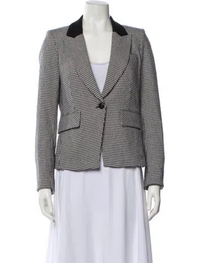 Pre-owned Veronica Beard Houndstooth Print Blazer In Multi
