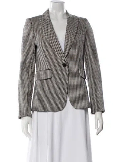 Pre-owned Veronica Beard Houndstooth Print Blazer In Multi