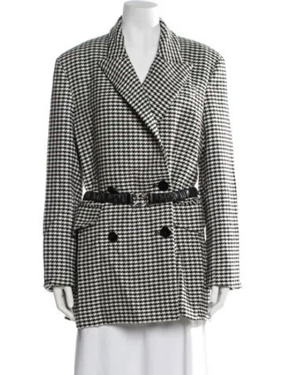 Pre-owned Veronica Beard Houndstooth Print Blazer In Multi