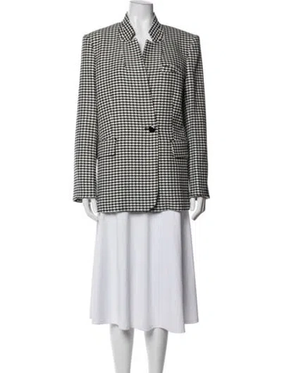 Pre-owned Veronica Beard Houndstooth Print Blazer In Multi
