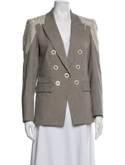 Pre-owned Veronica Beard Houndstooth Print Blazer In Multicolor