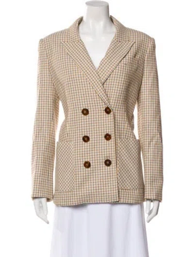 Pre-owned Veronica Beard Houndstooth Print Blazer In Neutral