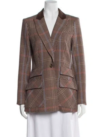 Pre-owned Veronica Beard Houndstooth Print Blazer In Neutral