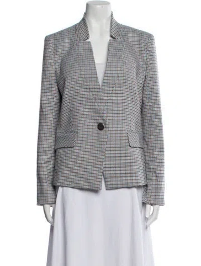 Pre-owned Veronica Beard Houndstooth Print Blazer In Neutral