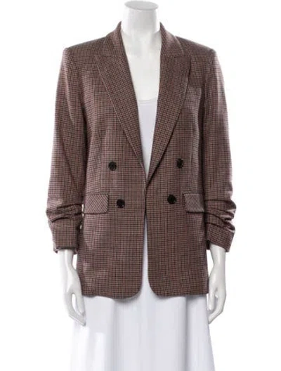 Pre-owned Veronica Beard Houndstooth Print Blazer In Neutral
