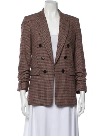 Pre-owned Veronica Beard Houndstooth Print Blazer In Neutral