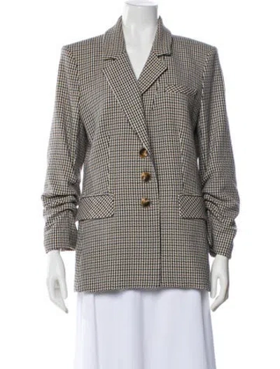 Pre-owned Veronica Beard Houndstooth Print Blazer In Neutral