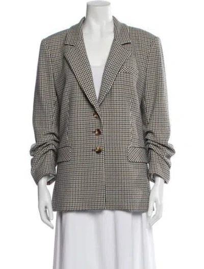 Pre-owned Veronica Beard Houndstooth Print Blazer In Neutral