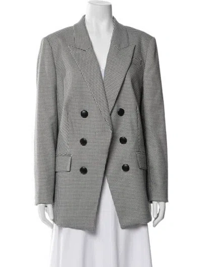 Pre-owned Veronica Beard Houndstooth Print Blazer In Neutral