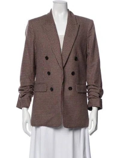 Pre-owned Veronica Beard Houndstooth Print Blazer In Neutral