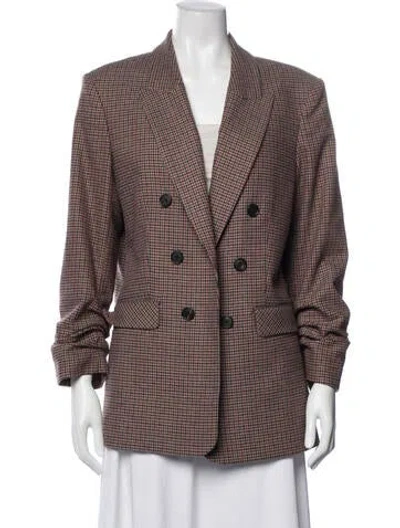 Pre-owned Veronica Beard Houndstooth Print Blazer In Neutral