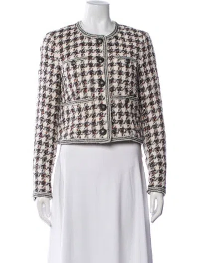 Pre-owned Veronica Beard Houndstooth Print Blazer In Pink