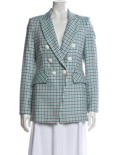 Pre-owned Veronica Beard Houndstooth Print Blazer W/ Tags In Blue