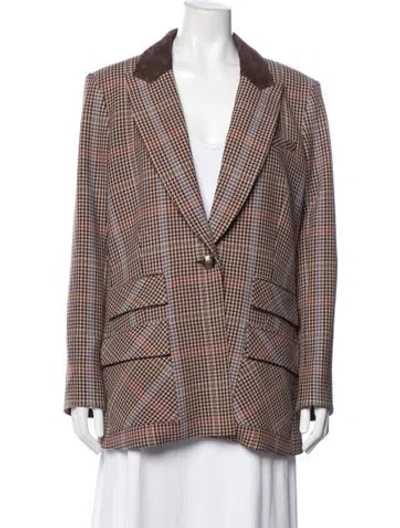 Pre-owned Veronica Beard Houndstooth Print Blazer W/ Tags In Multi