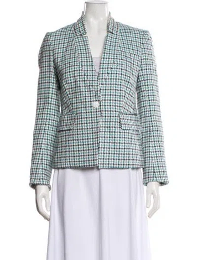 Pre-owned Veronica Beard Houndstooth Print Coat In Multi