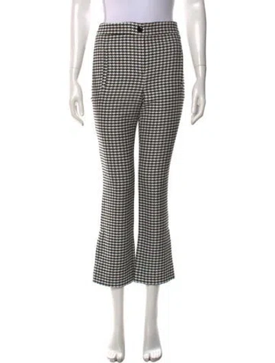Pre-owned Veronica Beard Houndstooth Print Flared Pants In Black