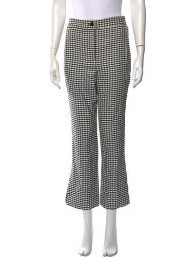 Pre-owned Veronica Beard Houndstooth Print Flared Pants In Black