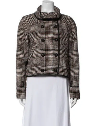 Pre-owned Veronica Beard Houndstooth Print Jacket In Multi