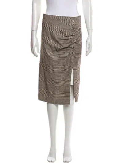 Pre-owned Veronica Beard Houndstooth Print Knee-length Skirt In Neutral