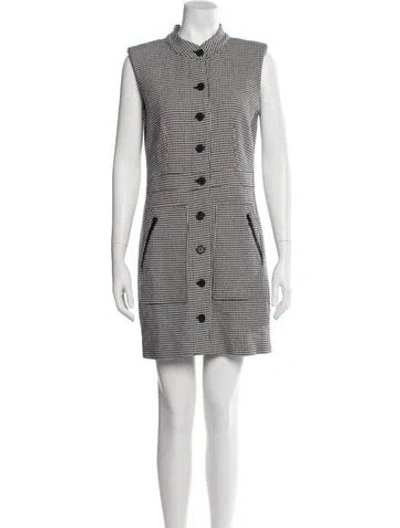 Pre-owned Veronica Beard Houndstooth Print Mini Dress In Multi