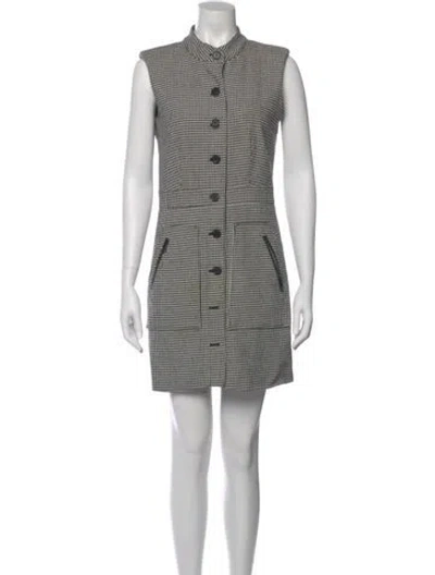 Pre-owned Veronica Beard Houndstooth Print Mini Dress In Multi