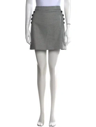 Pre-owned Veronica Beard Houndstooth Print Mini Skirt In Black