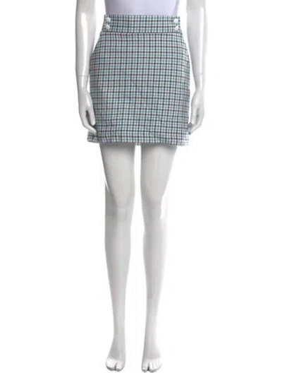 Pre-owned Veronica Beard Houndstooth Print Mini Skirt In Neutral