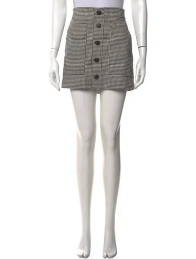 Pre-owned Veronica Beard Houndstooth Print Mini Skirt W/ Tags In Black