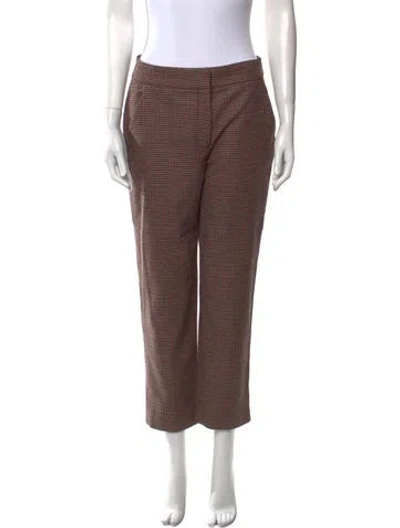Pre-owned Veronica Beard Houndstooth Print Straight Leg Pants