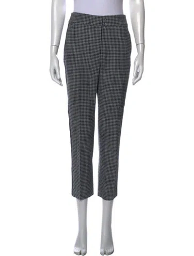 Pre-owned Veronica Beard Houndstooth Print Straight Leg Pants In Black