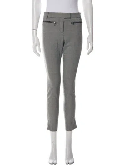 Pre-owned Veronica Beard Houndstooth Print Straight Leg Pants In Black