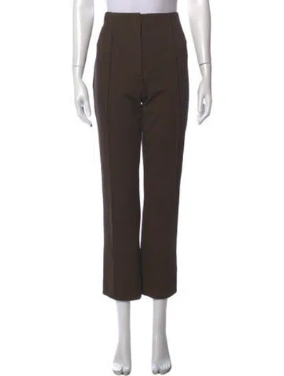 Pre-owned Veronica Beard Houndstooth Print Straight Leg Pants In Brown