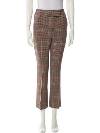 Pre-owned Veronica Beard Houndstooth Print Straight Leg Pants In Multi