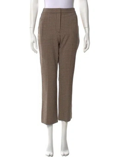 Pre-owned Veronica Beard Houndstooth Print Straight Leg Pants In Neutral
