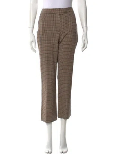 Pre-owned Veronica Beard Houndstooth Print Straight Leg Pants In Neutral