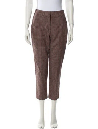 Pre-owned Veronica Beard Houndstooth Print Straight Leg Pants In Neutral