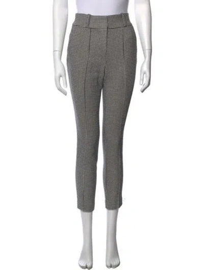 Pre-owned Veronica Beard Houndstooth Print Straight Leg Pants In Neutral