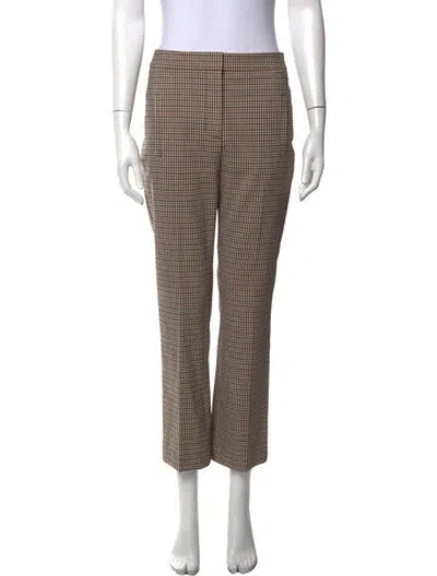 Pre-owned Veronica Beard Houndstooth Print Straight Leg Pants In Neutrals