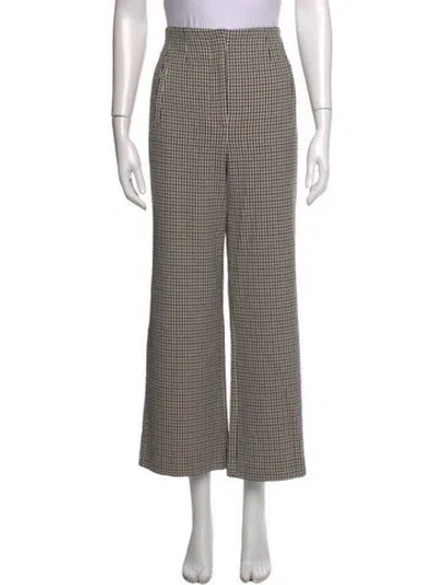 Pre-owned Veronica Beard Houndstooth Print Wide Leg Pants In Neutrals