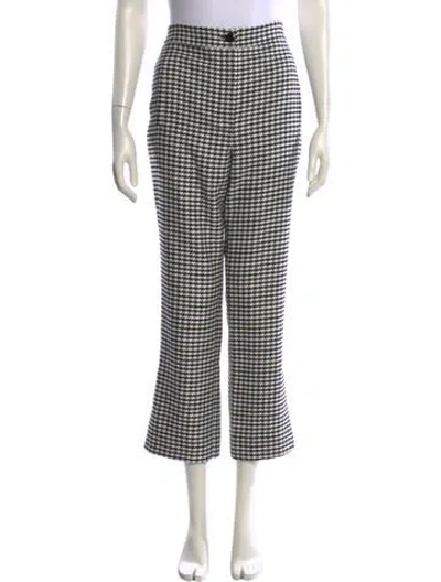 Pre-owned Veronica Beard Houndstooth Print Wide Leg Pants W/ Tags In White