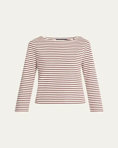 Veronica Beard Hovey Striped Knit Top In Multi