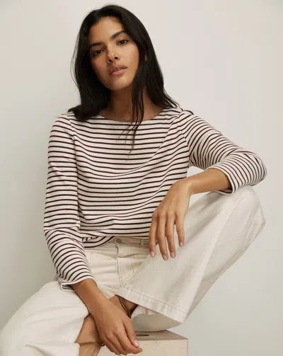 Veronica Beard Hovey Striped Knit Top In Multi