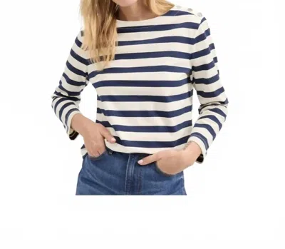 Veronica Beard Hovey Striped Cotton-jersey Top In White