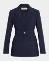 Veronica Beard Howard Belted Jacket In Blue