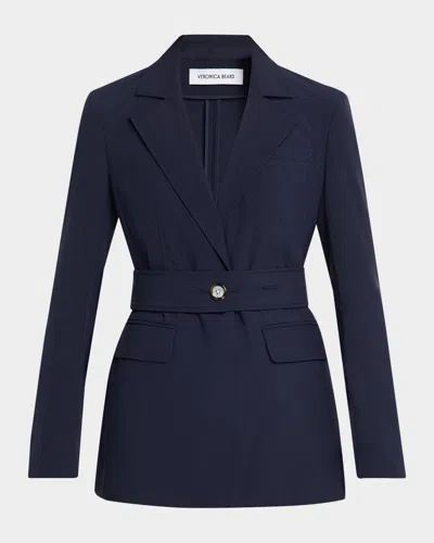 Veronica Beard Howard Belted Jacket In Blue