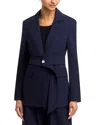 Veronica Beard Howard Single-breasted Belted Cotton Blazer In Blue