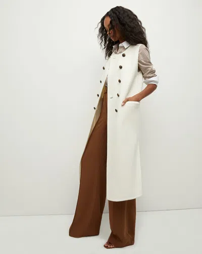Veronica Beard Hoxton Long Vest In Ivory