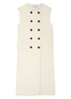 Veronica Beard Sleeveless Long Vest In Ivory